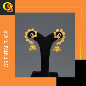 Fournisseurs de gros Boucles d'oreilles serties de boucles d'oreilles en plaqué or 22ct style Jhumka Nouveau design Bijoux pour femmes - Product Image 2