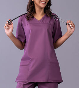 Conjuntos de Uniformes Quirúrgicos de Manga Corta de Mezclilla de Secado Rápido con Logotipo Personalizado, Uniformes Médicos para Hospitales, Enfermeras, Doctores, Unisex - Product Image 5