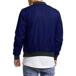 2025 hommes col montant fermeture éclair Bomber veste couleur unie Streetwear mode avec Logo personnalisable - Product Image 4