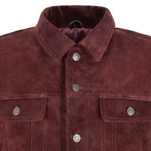 Veste de camionneur High Street Fashion en peau de mouton en daim pour hommes, cuir d'hiver imperméable avec des couleurs personnalisées - Product Image 4