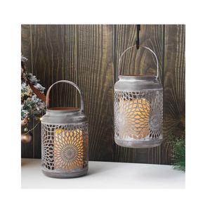 Soporte votivo de luz de té de Metal de hierro recubierto de polvo blanco de diseño elegante con bandeja Portavelas de luz de té de Metal con acabado antiguo - Product Image 1