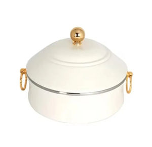 Plat de service en métal argenté/marron en forme de dôme, style vintage arabe (1 pièce, léger) - Product Image 2