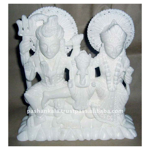 White Makrana Marble <b>Shiva</b> Parvati <b>Statue</b> - Product Image 1