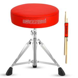 5 Core Drum Throne 3 Thick Padded Memory Foam Comfortable Drummer <b>Stool</b> 200Lb Capacity Adjustable - Product Image 1