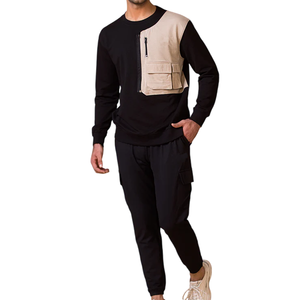 ชุดจั๊มสูทสปริงพิมพ์โลโก้ตามสั่ง ชุดวอร์มพลัสไซส์สำหรับผู้ชาย ชุด 2 ชิ้น - Product Image 1