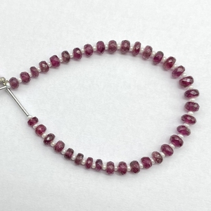 AAA Quality Pink Tourmaline Faceted Rondellel Shape Beads, 4.5-5MM Natural Gemstone Beads For Bracelet Making - Product Image 1