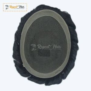 Vente en gros REGENT 100% Indien Remy Cheveux Main Attachée Homme Toupet Vague Naturelle Vague d'Eau Styles Droits-Los Angeles Stock Styles - Product Image 3