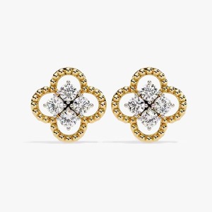 Boucles d'oreilles personnalisées en or rose avec diamant pour anniversaire, cadeau de fiançailles, fête et occasion de mariage Boucles d'oreilles en diamant - Product Image 4