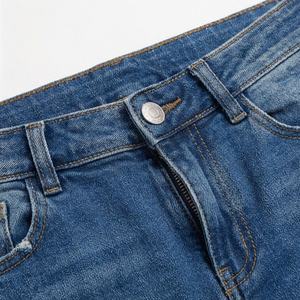 Women Casual Capri <b>Jeans</b> Ripped Skinny Stretch Denim Pants Solid Eco Friendly Classic <b>Raw</b> <b>Hem</b> Calf Length Pockets Stylish Wear - Product Image 4