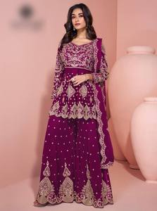 Salwar Kameez ชุดโมเดลแบบดั้งเดิมสำหรับปาร์ตี้เปิดตัวในไวน์ - Product Image 4
