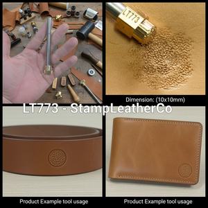 LT773 Sello de cuero con textura de guijarros 10x10mm (2/5 \ "X 2/5 \") Artesanías finas para productos de cuero - Product Image 1