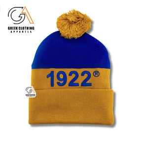 High Quality Wholesale Sigma Gamma Rho Acrylic Gold Custom Beanies <b>Hats</b> Embroidery Logo Custom <b>Winter</b> <b>Hats</b> for <b>Women</b> - Product Image 3