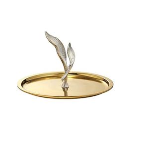 Plateau de service en bambou fait à la main serveur de desserts alimentaires de forme arrondie unique avec mousse ensemble de deux plateaux de service élégants - Product Image 4