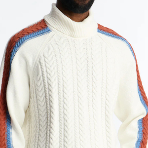 Wholesale High Quality Spandex/Polyester/Cotton Turtleneck Shirts <b>Men</b> Customizable Logo Embroidery Regular Fit Knitted Quick Dry - Product Image 3