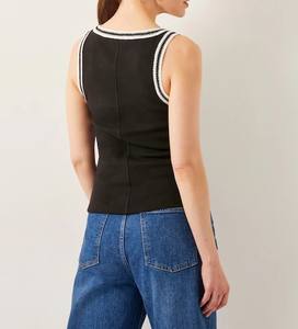 เสื้อกล้ามผ้าฝ้าย100% ระบายอากาศแห้งเร็วของผู้หญิงเสื้อกล้ามแขนกุดสำหรับใส่ในยิมเสื้อคอลึกใส่สบายใหม่ - Product Image 2