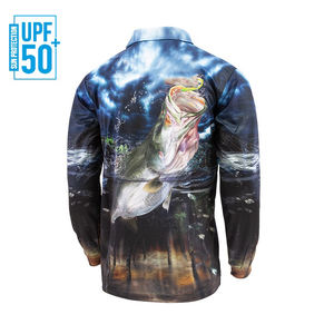 Chemises de pêche polo de haute qualité UPF50+ personnalisées respirantes 100% polyester Impression par sublimation pour les tournois masculins Manches longues - Product Image 5