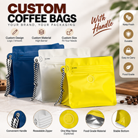 Sacs à café personnalisés avec impression, fond plat, 250g, 340g, 1kg, marque privée, avec cordon