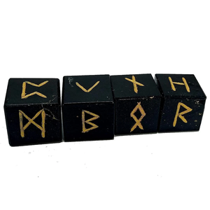 Rune Stone สีดำชุดอักษรรูน Futhark สี่เหลี่ยมผืนผ้าสำหรับผู้สูงอายุหินแร่คริสตัลพลอยไวกิ้งชุดอักษรรูนขายส่ง - Product Image 5