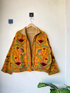 Suzani เสื้อหนาวปักลายดอกไม้กำมะหยี่, เสื้อนอกลำลองของขวัญเทศกาลคริสต์มาส - Product Image 3