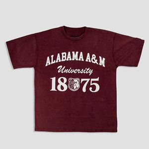 Alabama A & M University Classic Bulldog T-Shirt 100% coton tricoté avant imprimé Logo Style décontracté Plus Size Bold Respirant - Product Image 1