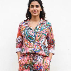 Night Suit Women's Cotton Printed Multi-Colour 100% Cotton Pajama Set Soft New Print Summer & Winter Swimwear - Product Image 1