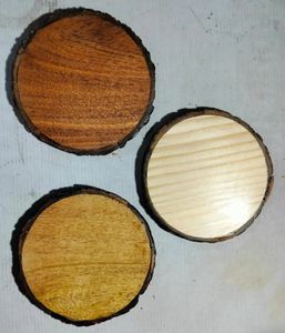 Sous-verres rustiques, Tranches de bois, Menuiserie moderne, Décoration de mariage rustique, Sous-verres - Product Image 2