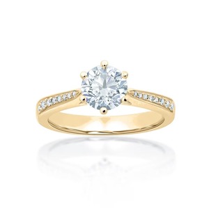 แหวนเพชรเพาะเลี้ยงคุณภาพพรีเมียม Brilliant Certified ประดับเพชรแบบ Pave Band สำหรับหมั้น สินค้าขายดี ทองคำแท้ 14K ระดับความสะอาด G-VS2 ฝังเพชรแบบ Pave Setting - Product Image 2