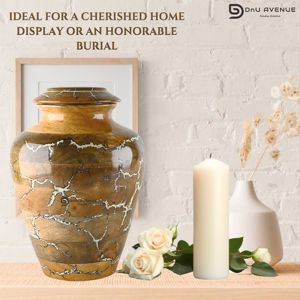 Urne funéraire Dnu AVENUE en céramique marron, taille adulte, durable, fournitures funéraires - Product Image 1