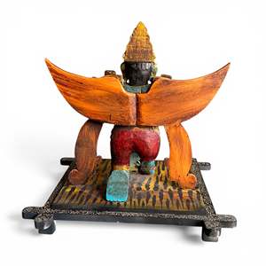 Escultura de Garuda Pintada a Mano, Arte Moderno Vintage, Decoración Tradicional para Oficina, Hogar, Navidad, Artesanía Metálica Decorativa - Product Image 6