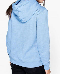 Sudadera con capucha de material suave personalizada a granel para mujer con cremallera, Jersey, sudadera por encima, sudaderas con capucha de algodón transpirable de lana azul - Product Image 3