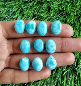 Top vente pour Noël en gros pierre précieuse naturelle Larimar 3-21 MM forme ovale pierres précieuses en vrac pour la fabrication de bijoux en gros - Product Image 3