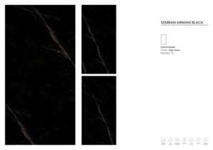 กระเบื้องพอร์ซเลนเคลือบเงาสูง รุ่นสมบัน อาร์มานี สีดำ ลุคโมเดิร์น - Product Image 2