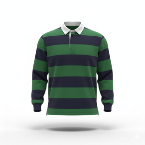 เสื้อรักบี้วินเทจทรงหนาสำหรับผู้ชาย แขนยาว ผ้าถัก 100% คอตตอน ระบายอากาศได้ดี - Product Image 1