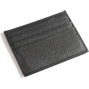 Tarjetero de cuero genuino para hombre y mujer con 6 ranuras para tarjetas y 1 bolsillo para hombre - Product Image 1