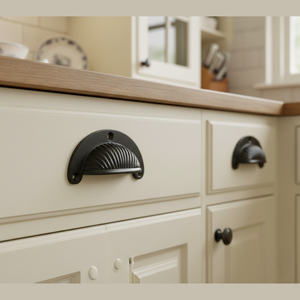 มือจับลิ้นชักแบบมินิมอล ปรับได้ สีดำคลาสสิก ทำจากเหล็ก สำหรับเฟอร์นิเจอร์ไม้ - Product Image 6