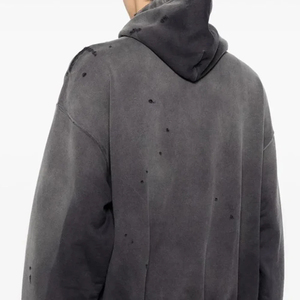 Sudadera con Capucha para Hombre, Diseño Desgastado, Cómoda, 100% Algodón, Patrón Sólido, Cuello con Capucha, Impermeable, Nuevo Modelo de Moda, Proveedor Directo de Fábrica, ODM - Product Image 6