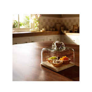 Fábrica al por mayor todos los tamaños cúpula de cristal Cloche con base negra de madera para la decoración del hogar - Product Image 1