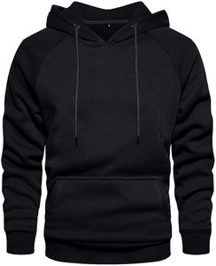 Sweat à capuche broderie Logo unisexe 100% coton pull noir Plan sweats à capuche hommes surdimensionnés hommes sweats à capuche lourds - Product Image 1