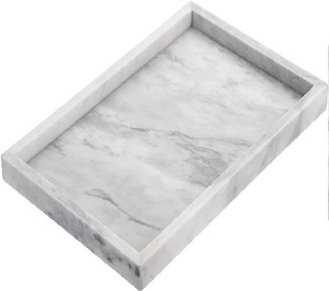 Fabricant de confiance de plateau en marbre de couleur blanche de meilleure qualité marbre rond avec des tailles avec 30x20 cm grande qualité - Product Image 1