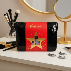 Borsa per il Trucco Nera con Strass per Ciglia - Product Image 3