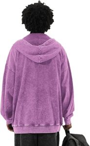 Sudadera Clásica con Lavado Ácido en Algodón Grueso, Perfecta para Estilo Urbano y Uso Diario con un Acabado Vintage Desgastado - Product Image 2