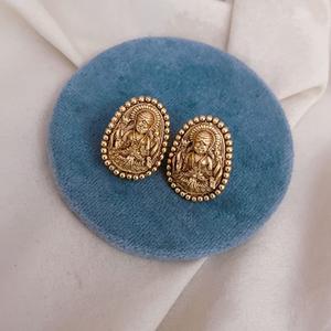 Designer Premium Quality Gold Plated Temple <b>Tops</b> <b>Earrings</b> Beautiful Look Perfect for Wedding Wear Traditional Wear For Women - Product Image 1