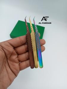 แหนบถอนขนตาสีพลาสม่าโรสโกลด์45องศาทำจากสเตนเลสแข็งพร้อมปลายแหลมในกระเป๋าหนัง - Product Image 2