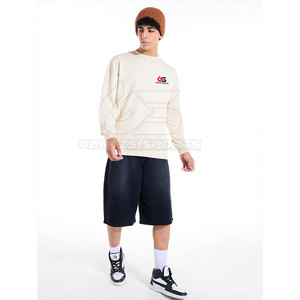 <b>Men</b> Oversized Sweatshirt Cotton Blended Crewneck <b>Pullover</b> With Simple Logo Detail <b>For</b> Daily Streetwear Outfits - Product Image 5