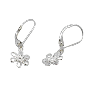 Prix de gros à la mode en argent Sterling 925 fleur goutte boucle d'oreille brillant tournesol boucle d'oreille plaine levier dos élégant brillant fleur - Product Image 2