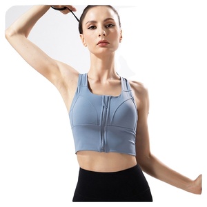 Sujetador Deportivo con Cierre para Mujer, Transpirable, Anti-Impactos, Estampado, para Correr, Yoga, con Estilo de Espalda Descubierta - Product Image 6