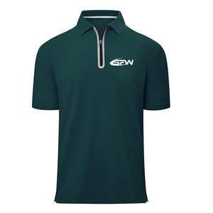 Camiseta Deportiva Personalizada para Hombre, Corte Ajustado, Manga Corta, Cierre de Cremallera, Color Sólido, Secado Rápido, Tejido de Punto, 100% Poliéster, Diseño con Logotipo Frontal - Product Image 1