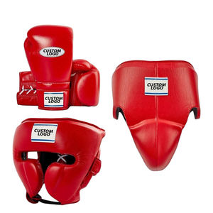 Ensemble complet d'entraînement de boxe de qualité supérieure : gants, protège-poignets, protège-tête pour la salle de sport, la maison et l'usage professionnel, en cuir véritable - Product Image 1