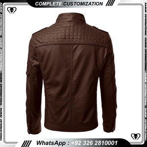 Veste en cuir de vache de qualité supérieure pour homme, col montant, tendance, douce pour toutes les occasions - Product Image 6