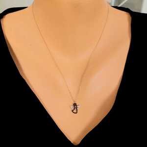 Collar de Plata de Ley 925 con Modelo de Ángel y Piedra Blanca, Símbolo Religioso Cristiano, Color Blanco - Product Image 3